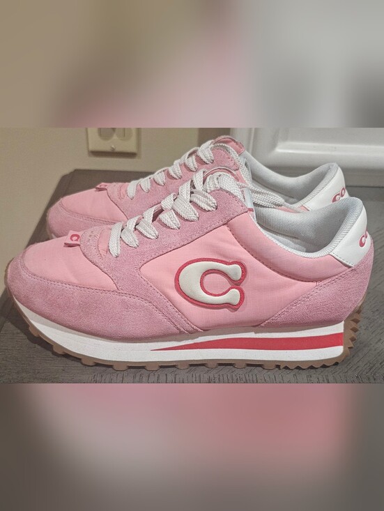 Coach Shoes - Coach Pink Retro Runner Sneakers Women Size 7